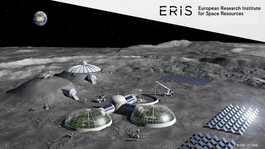 Visualisierung einer Mondstation. Foto: ESA - P. Carril