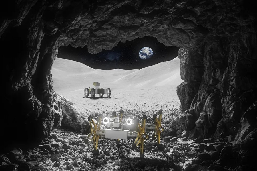 Visualisierung - Forschung auf dem Mond. Foto: Trailer Consortium, visualization: LIQUIFER, 2019